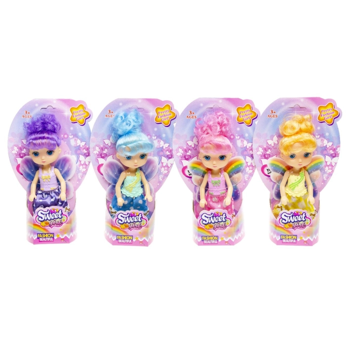 A small fairy doll with a mix of designs
