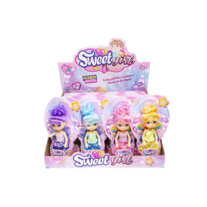 A small fairy doll with a mix of designs