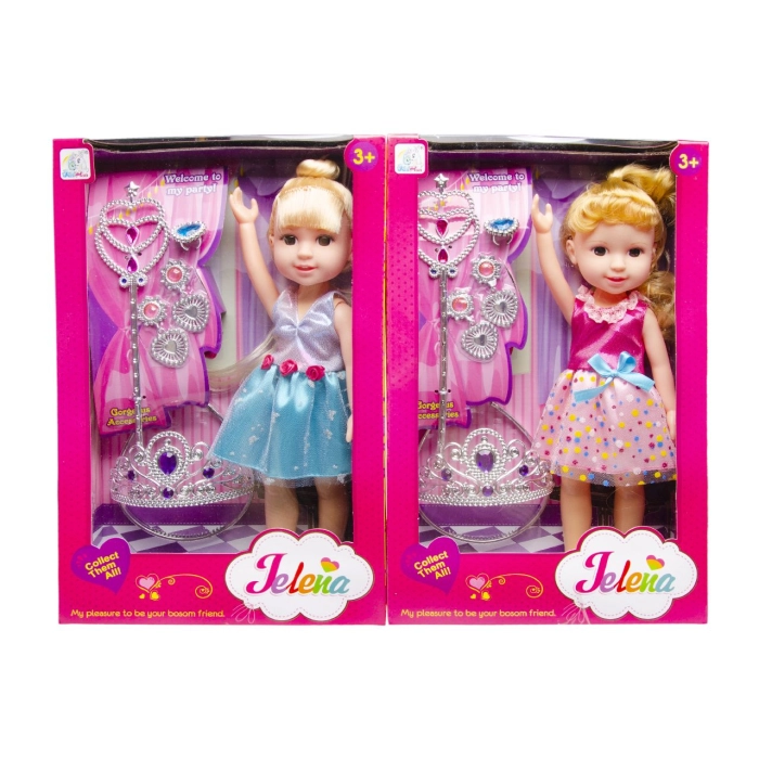 Elaine doll with crown and jewelry - box