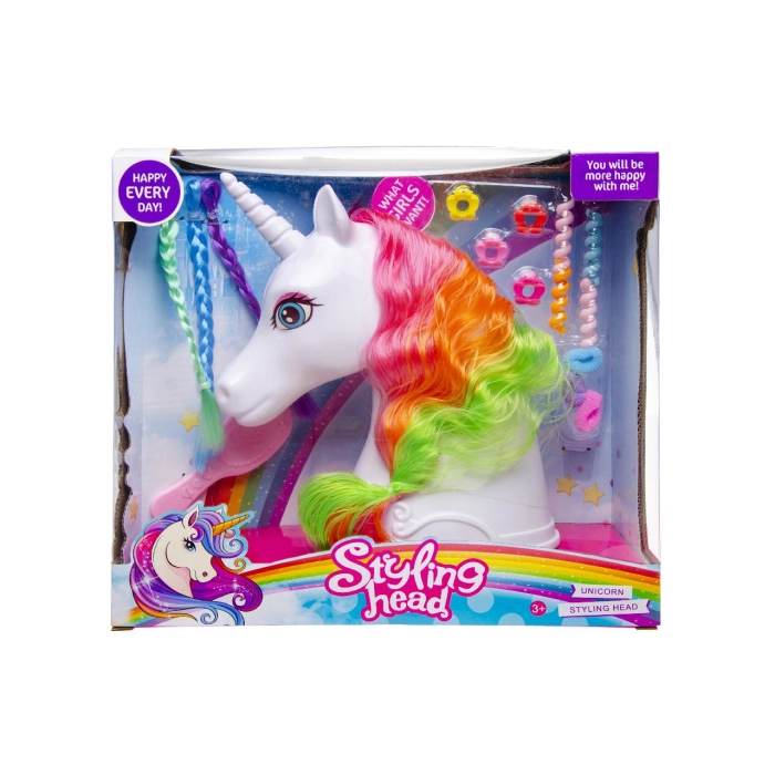 Unicorn head for combing with accessories M