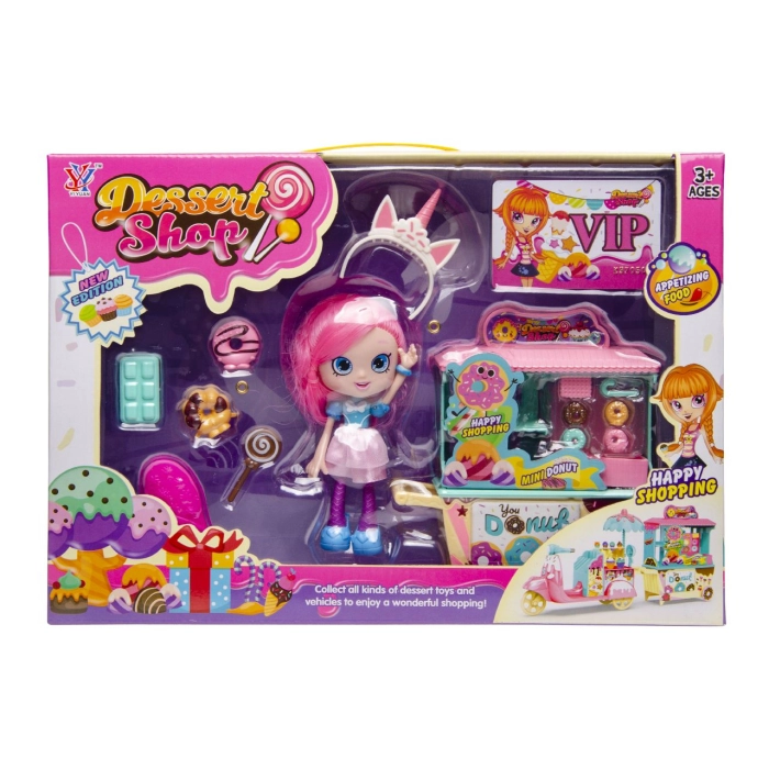 Mobile pastry shop with a doll - gift box