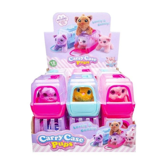Plush kitten in a carrier