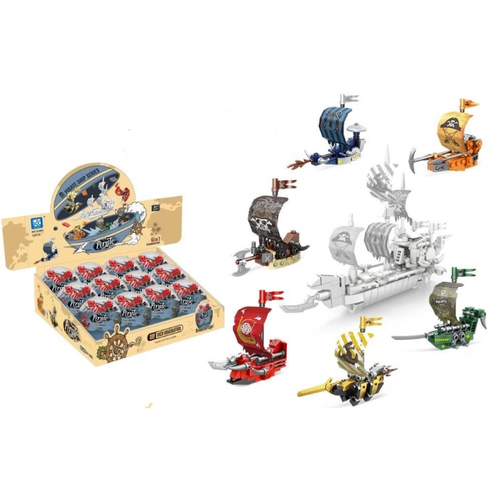 A set of blocks in a sphere - a pirate ship