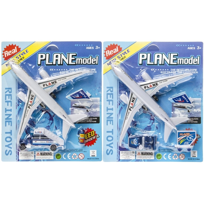 A set of toys with an airplane