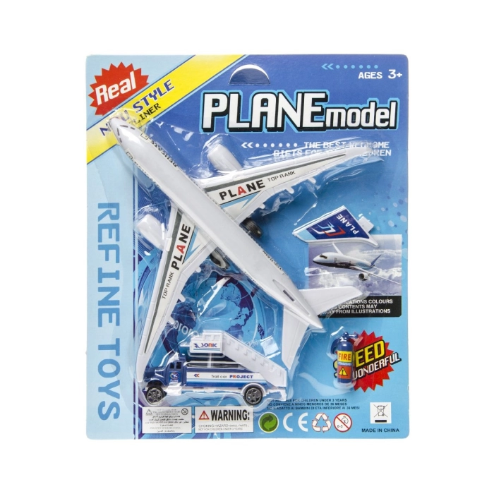 A set of toys with an airplane