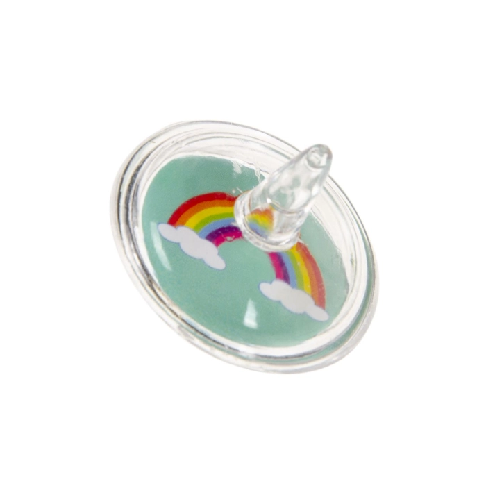 A spinning top with a unicorn