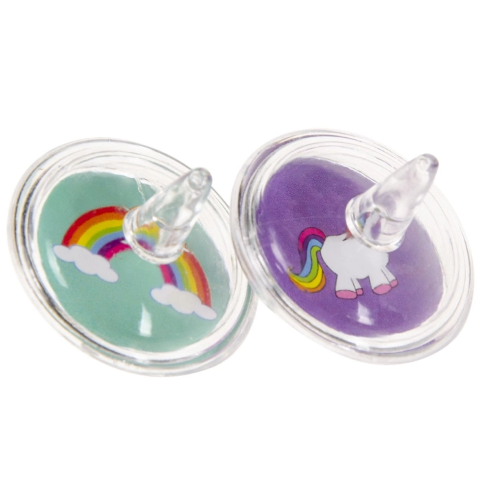 A spinning top with a unicorn