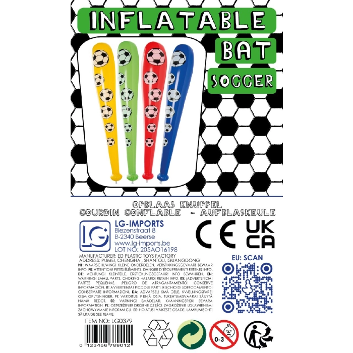 Inflatable baseball bat - football