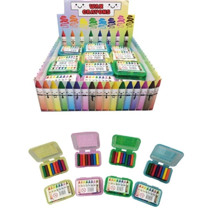 Mini wax crayons, candle 8 pcs in a case