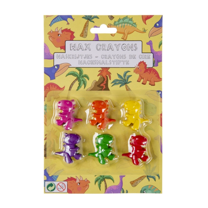Wax crayons, candle dinosaurs - 6 pieces