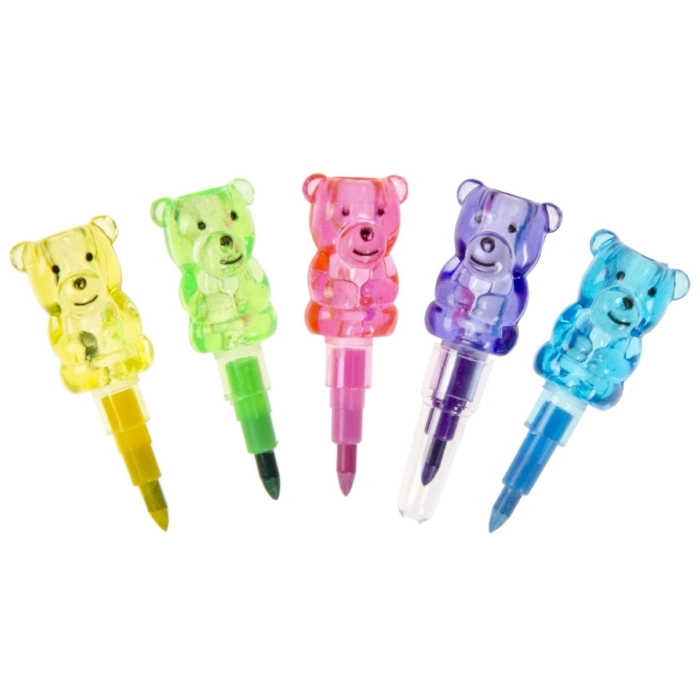 Colorful teddy bears crayons
