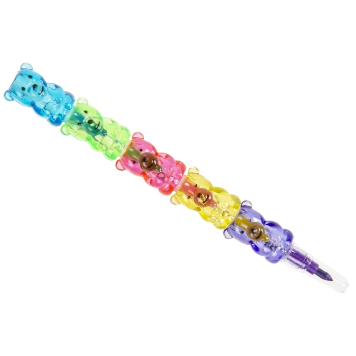 Colorful teddy bears crayons