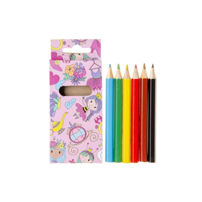 Wooden mini princess crayons (6 pieces)