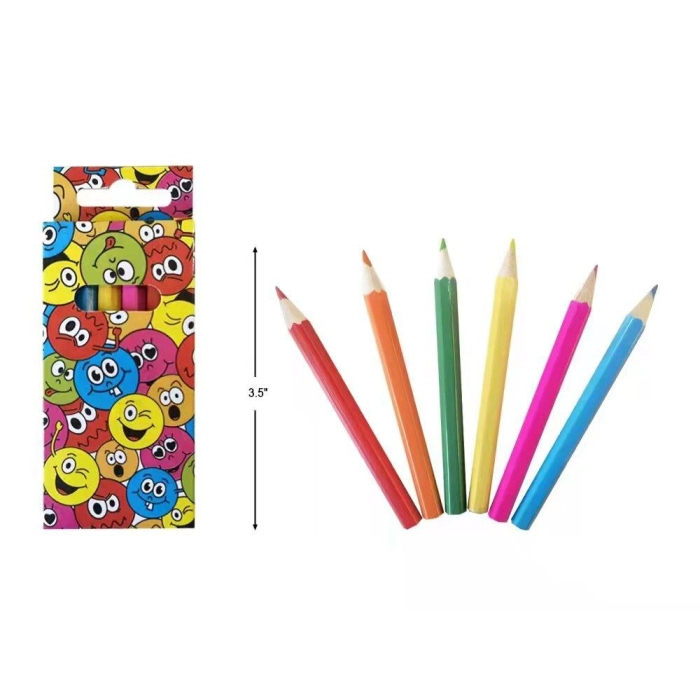 Wooden crayons mini emoticons (6 pieces)