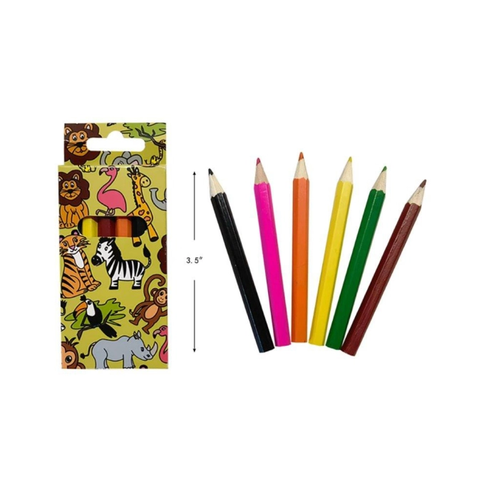 Wooden mini crayons wild animals (6 pieces)