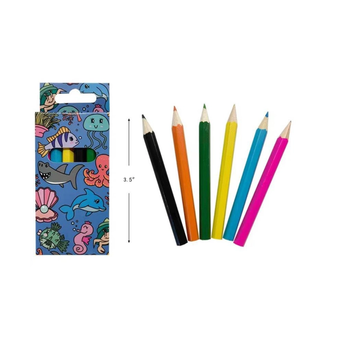 Wooden mini crayons sea animals (6 pieces)