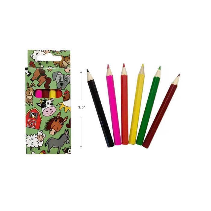 Wooden crayons mini farm animals (6 pieces)