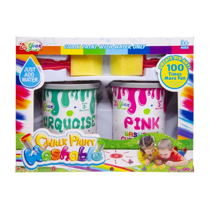 Sidewalk chalk powder + 2 brushes - XL