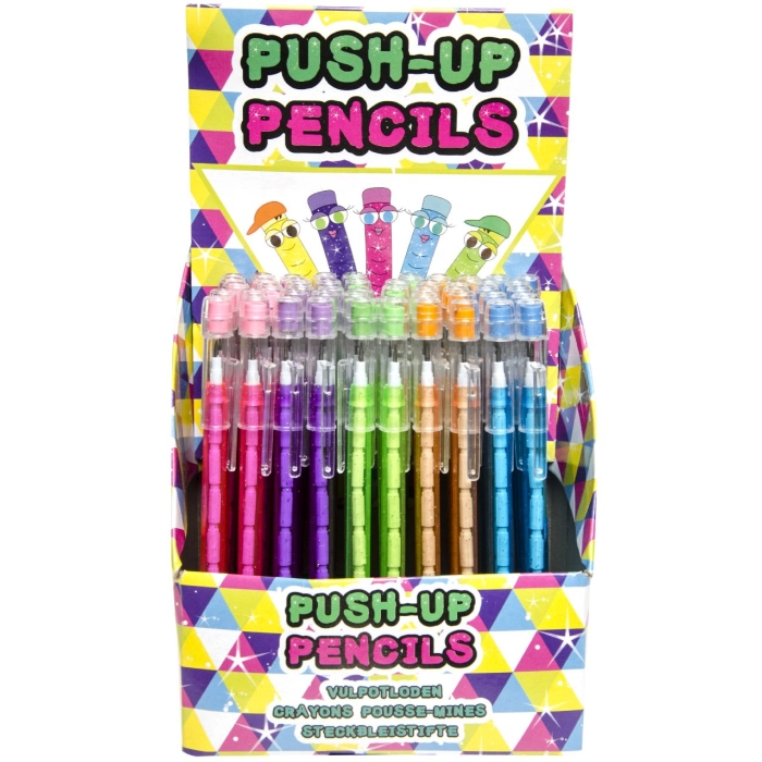Push-up modular pencil with eraser