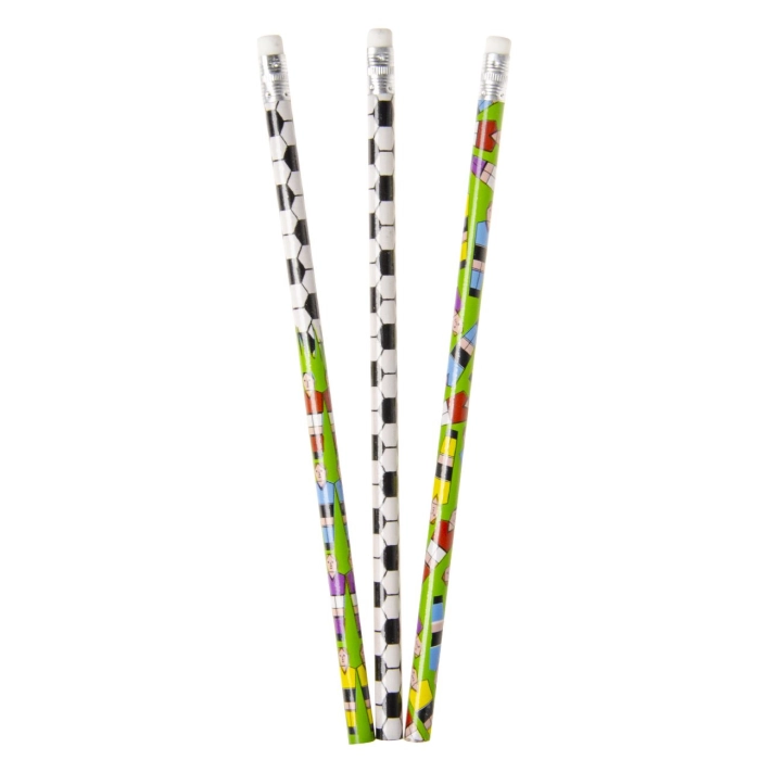 Pencil with an eraser - football