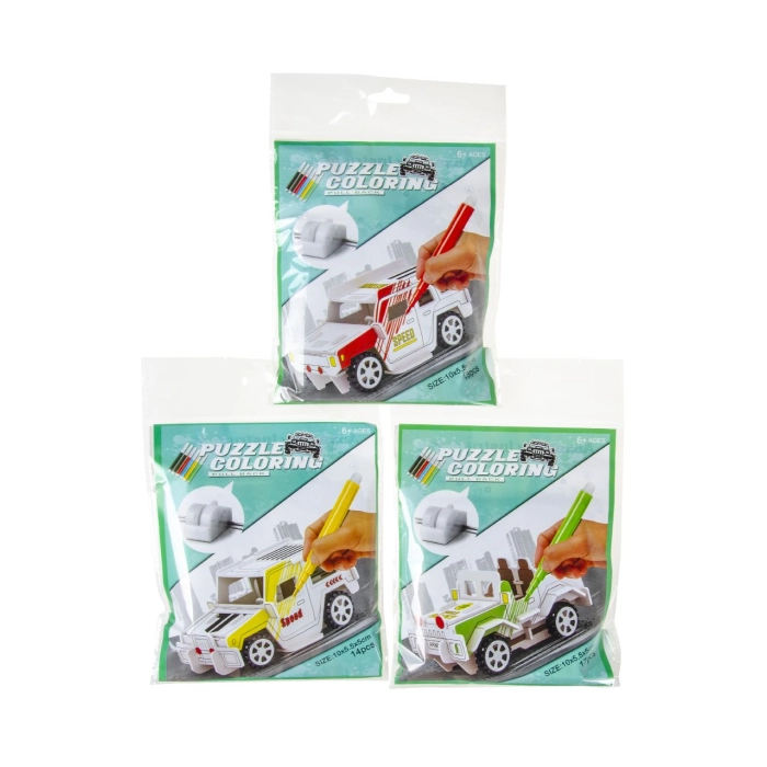 Build and color a car - 3D puzzle