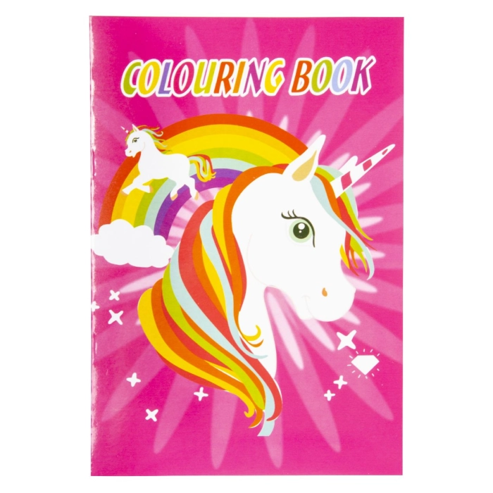 Coloring book with stickers for kids - unicorns
