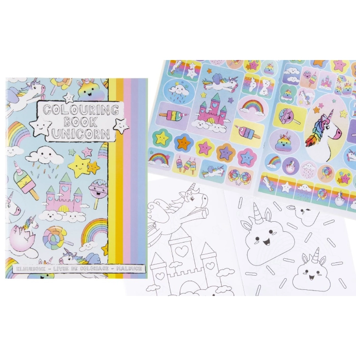 Coloring book with stickers for children - unicorn
