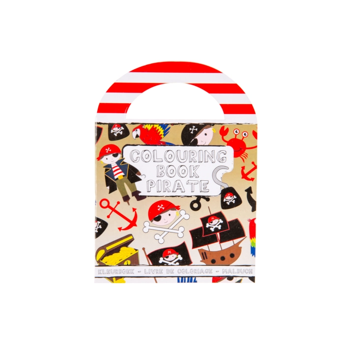 Mini coloring book with stickers - pirates
