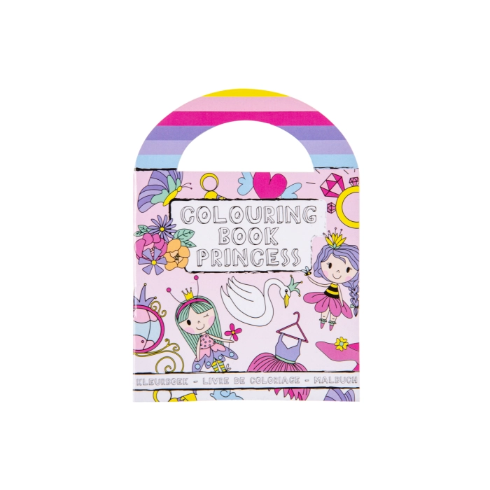 Mini coloring book with stickers - princess