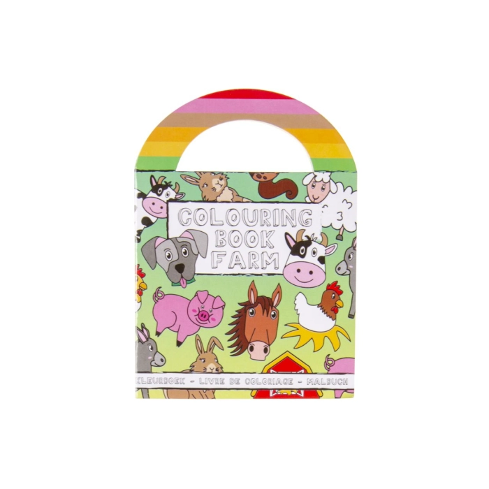 Mini coloring book with stickers - farm animals