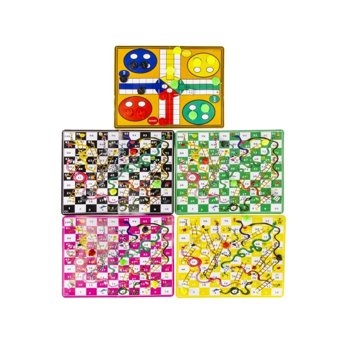 A mix of mini board games - Chinese Man and Snakes