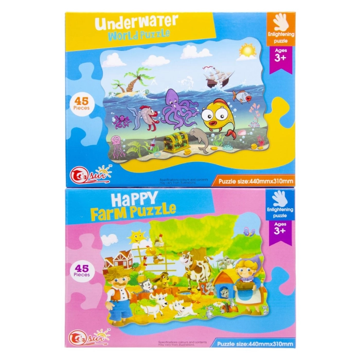 Kinderpuzzle 45 Teile - Bauernhof oder Meer