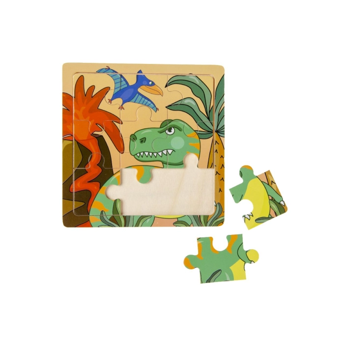 Fából készült puzzle gyerekeknek űrkalózok dinoszauruszok keveréke