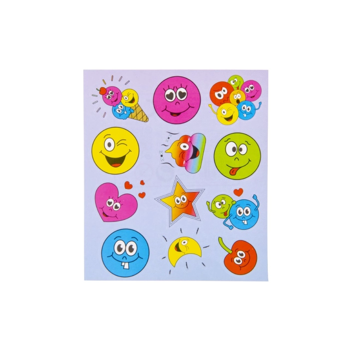 Set of stickers 12 pieces - happy faces emoticons