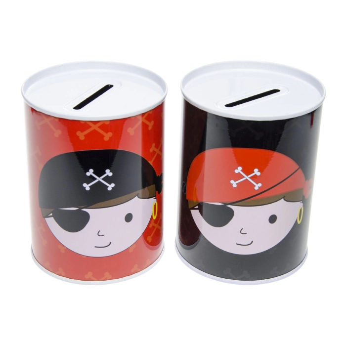 Tin piggy bank - pirate