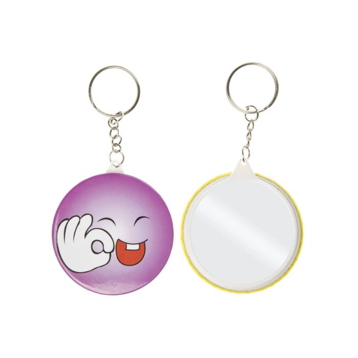 Emoticon keychain with mirror