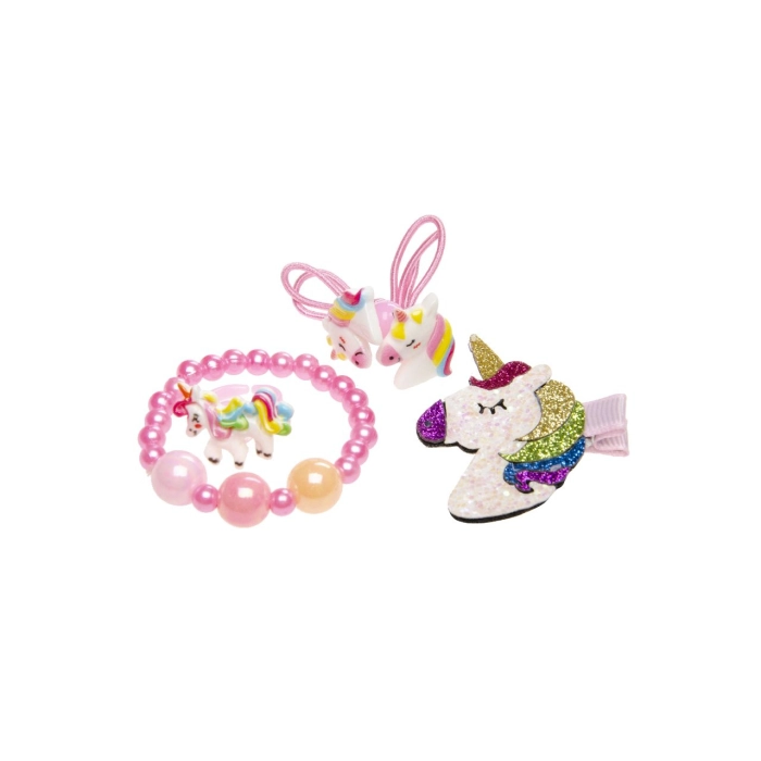 Decorations for a girl in a box of unicorns