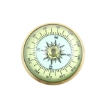 Brass lenticular compass in a wooden box