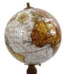 A globe on a wooden base