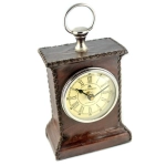 Exclusive clock trimmed with leather