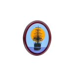 A sailing ship - enameled signboard, wooden binding
