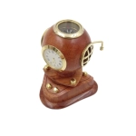 Exclusive clock with a compass and a diver's helmet
