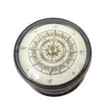 Brass compass with a floating shield