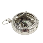 Silver sundial with compass