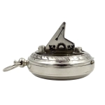 Silver sundial with compass