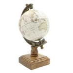A globe on a wooden base
