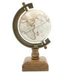 A globe on a wooden base