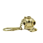 Exclusive keyring - diver's helmet - brass
