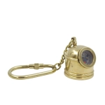 Exclusive keyring - diver's helmet with compass - brass