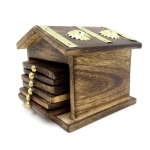 Wooden cup pads 6 pcs + house stand